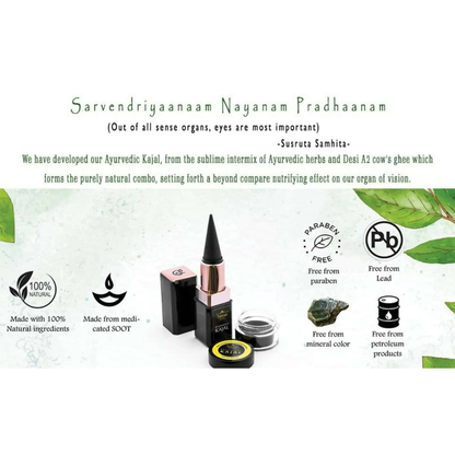 Tatsat 100% Natural Certified Ayurvedic Kajal With Pure Herbs