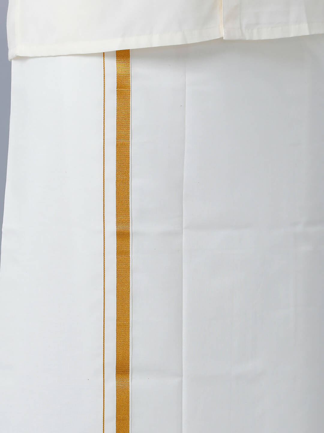 Ramraj Cotton Premium Wedding Cream Readymade Dhoti, Shirt & Towel Set Dhanvanthri