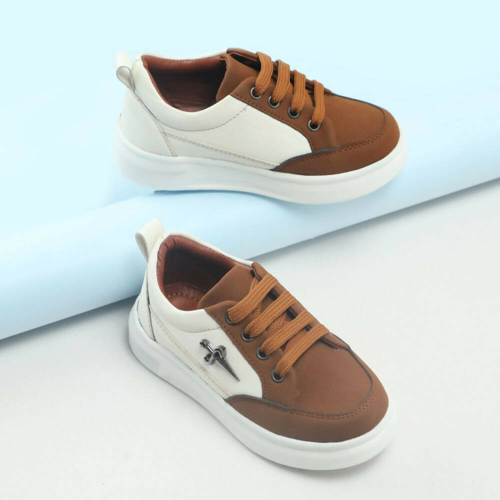 Tiny Bugs Boys Lace Up Casual Shoes - Brown