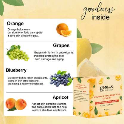 Globus Naturals Vitamin C & Hyaluronic Acid Facial Kit