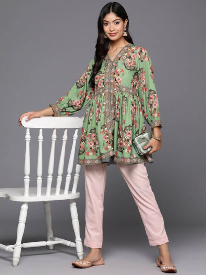 Ahalyaa Women's Traditional wear Tunic - Green