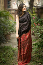 Aayaa Designer Printed Satin Saree - Multi Color