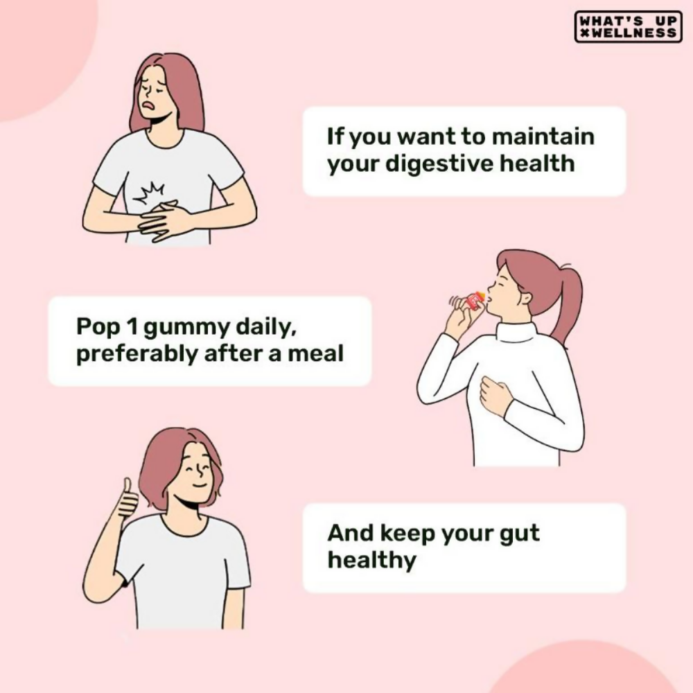 What's Up Wellness Gut Health Prebiotic & Probiotic Gummies - Mango Flavor