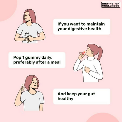 What's Up Wellness Gut Health Prebiotic & Probiotic Gummies - Mango Flavor