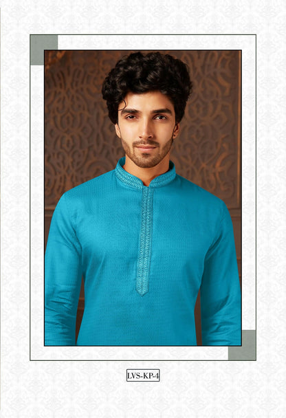 Joban Fashion Firozi Cotton Kurta Pyjama