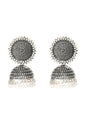 Mominos Fashion Johar Kamal Silver Color Jhumkas With White Pearls Earrings
