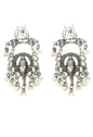 Mominos Fashion Johar Kamal Ganesh Design Silver Color Earrings