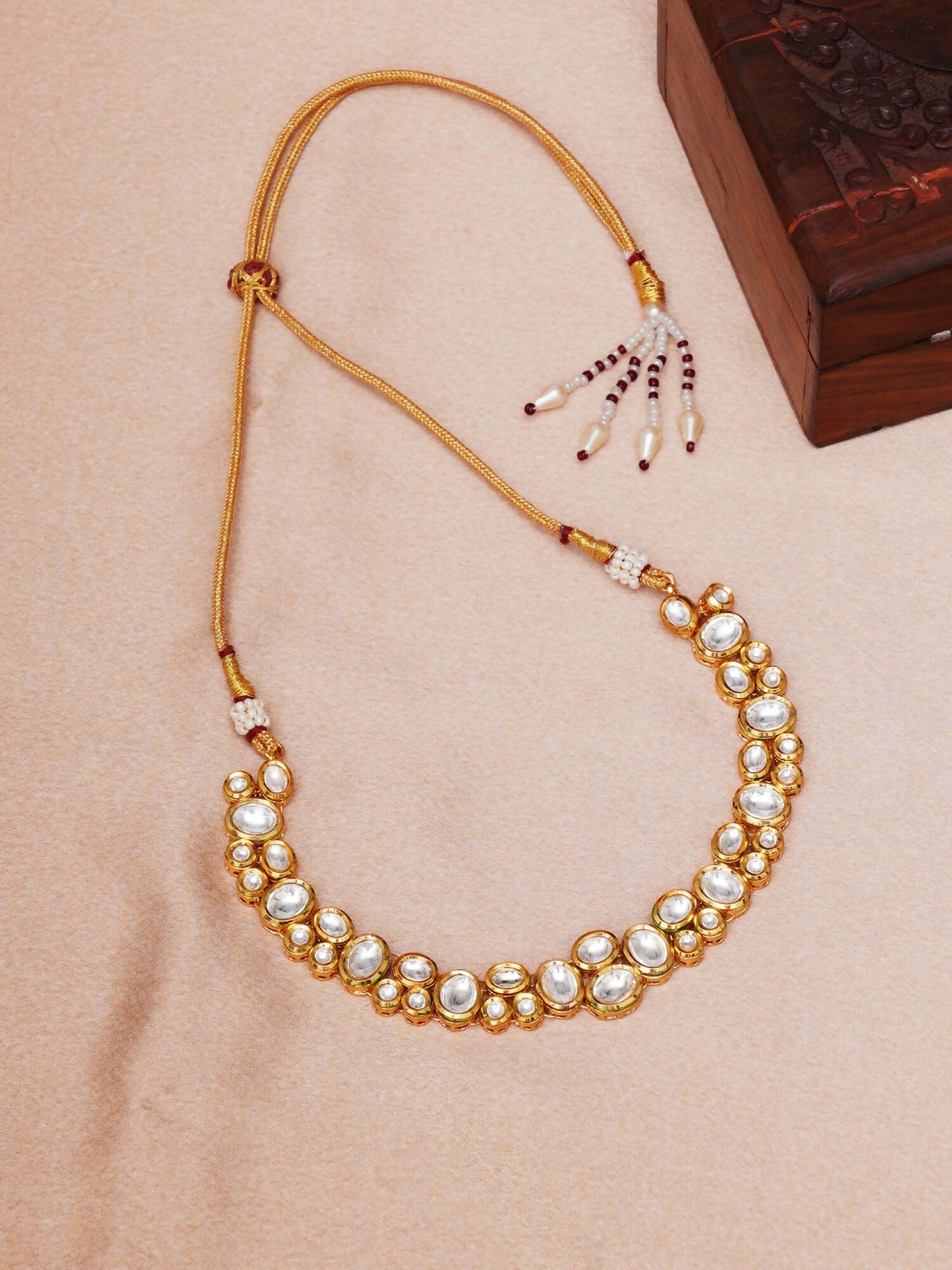 Kundan Neckpiece (Gold) - Ruby Raang
