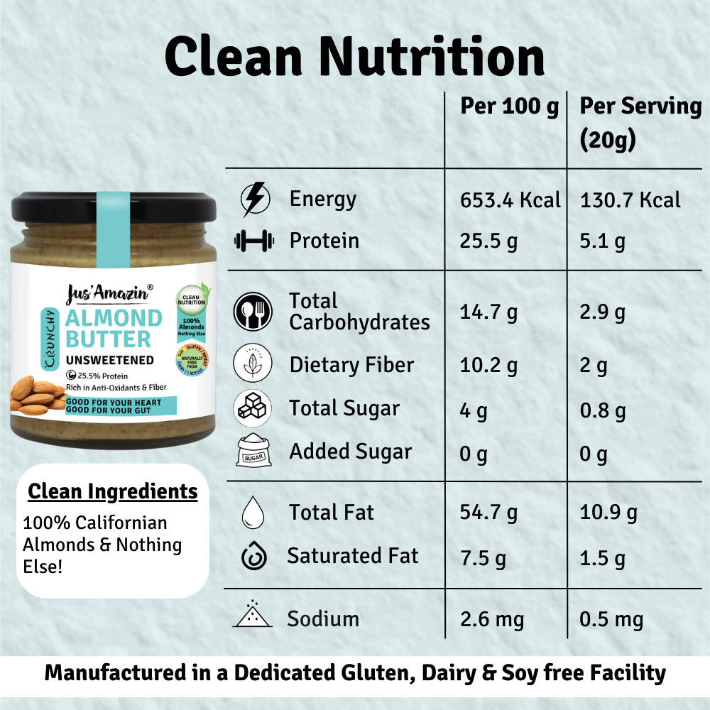 Jus Amazin Almond Butter Unsweetened