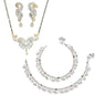 AanyaCentric Gold-Polished Mangalsutra Pendant Earring Set & Silver Plated Anklet