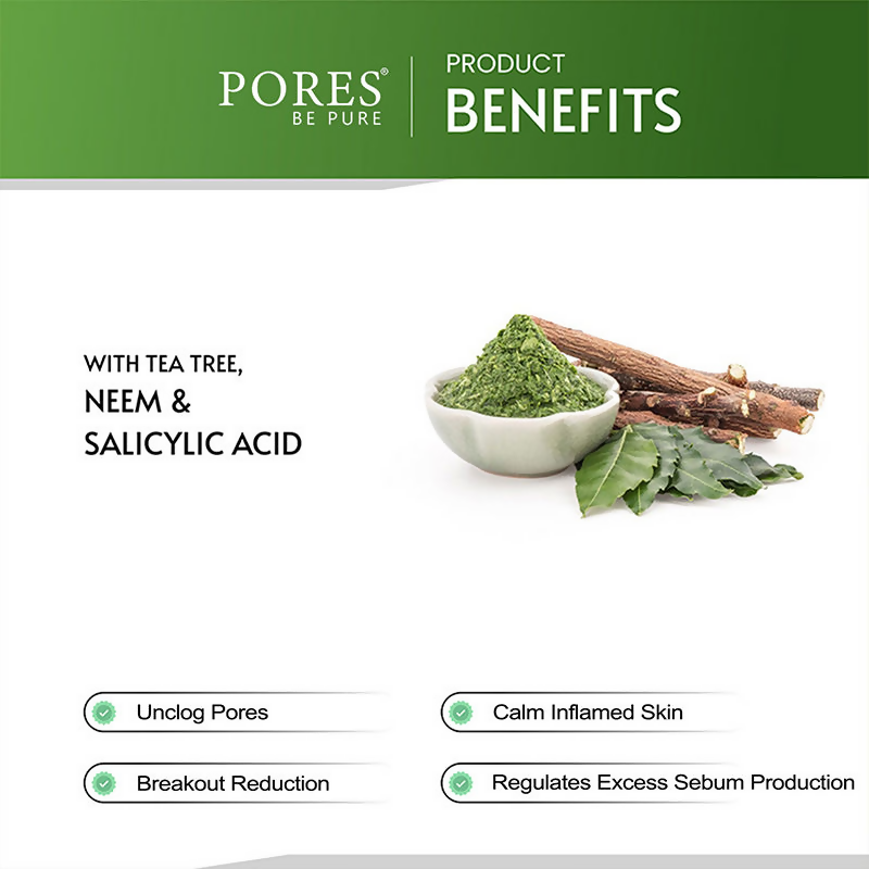 Pores Be Pure Anti Acne Face Pack With Salicylic Acid, Neem & Tea Tree