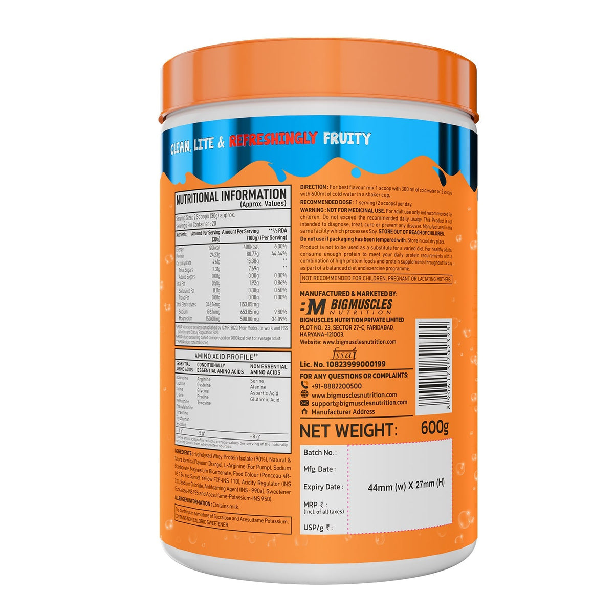 Big Muscles Nutrition Fizzy Whey & Shaker Combo
