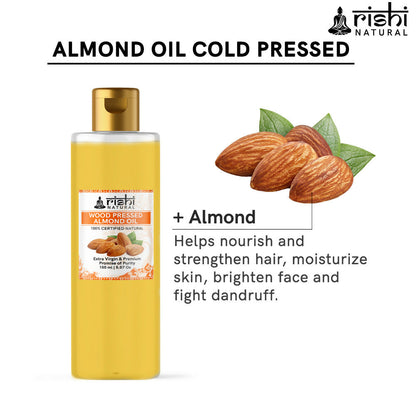 Rishi Natural Almond Oil Wood Pressed Skin And Hair