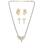 AanyaCentric Gold-Polished Mangalsutra with Pendant, 2 Pair Earrings