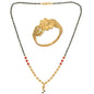 AanyaCentric Gold-Polished Mangalsutra & Ring Set