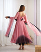 Evanik Onion Pink Pure Soft Georgette Colorful Padding Anarkali Suit