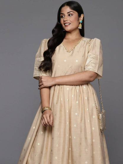Ahalyaa Women's Traditional wear Ethnic Dress - Tan
