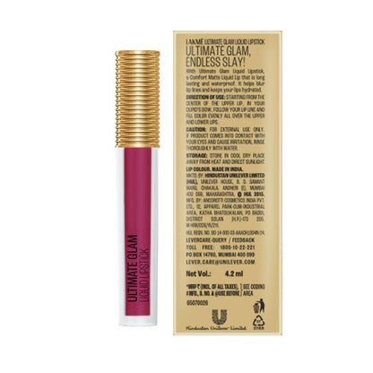 Lakme Ultimate Glam Matte Liquid Lipstick - Pink Glam