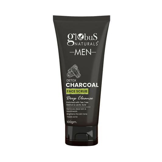 Globus Naturals Anti Pollution & Anti Acne Detox Charcoal Face Scrub for Men