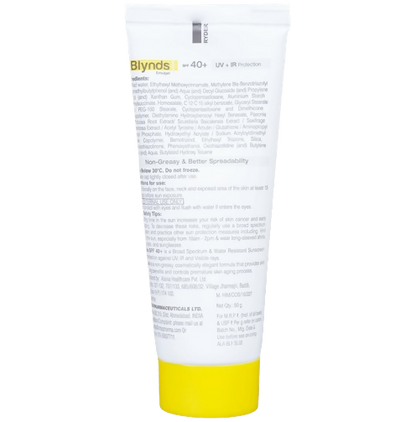Intas Blynds Emulgel Sunscreen with UV+IR Protection SPF 40+ PA+++ & Water-Resistant