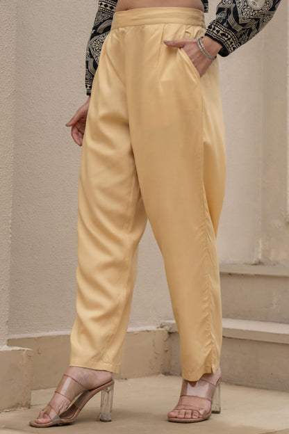 Juniper Gold Solid Viscose Pants