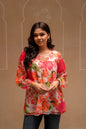 Juniper Man Made Fiber Floral Printed Tunic With Button Details