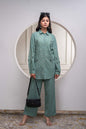 Juniper Sage Green Embellished Viscose Co-Ord Set With Bead Details