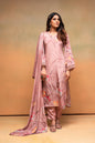 Juniper Peach Floral Embellished Straight Kurta Pant And Dupatta Set With Beads & Sequence Work
