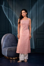 Juniper Women'S Pink Ethnic Motifs Kurta In Man-Made Fiber With Sequin Detailing