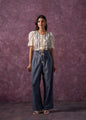 Juniper Women'S Off white Natural Solid Top With Pant Co-Ord Set With Thread Work