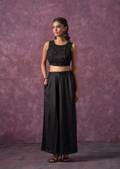 Juniper Black Midnight Muse Embellished Crop Top