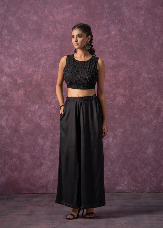 Juniper Black Midnight Muse Embellished Crop Top