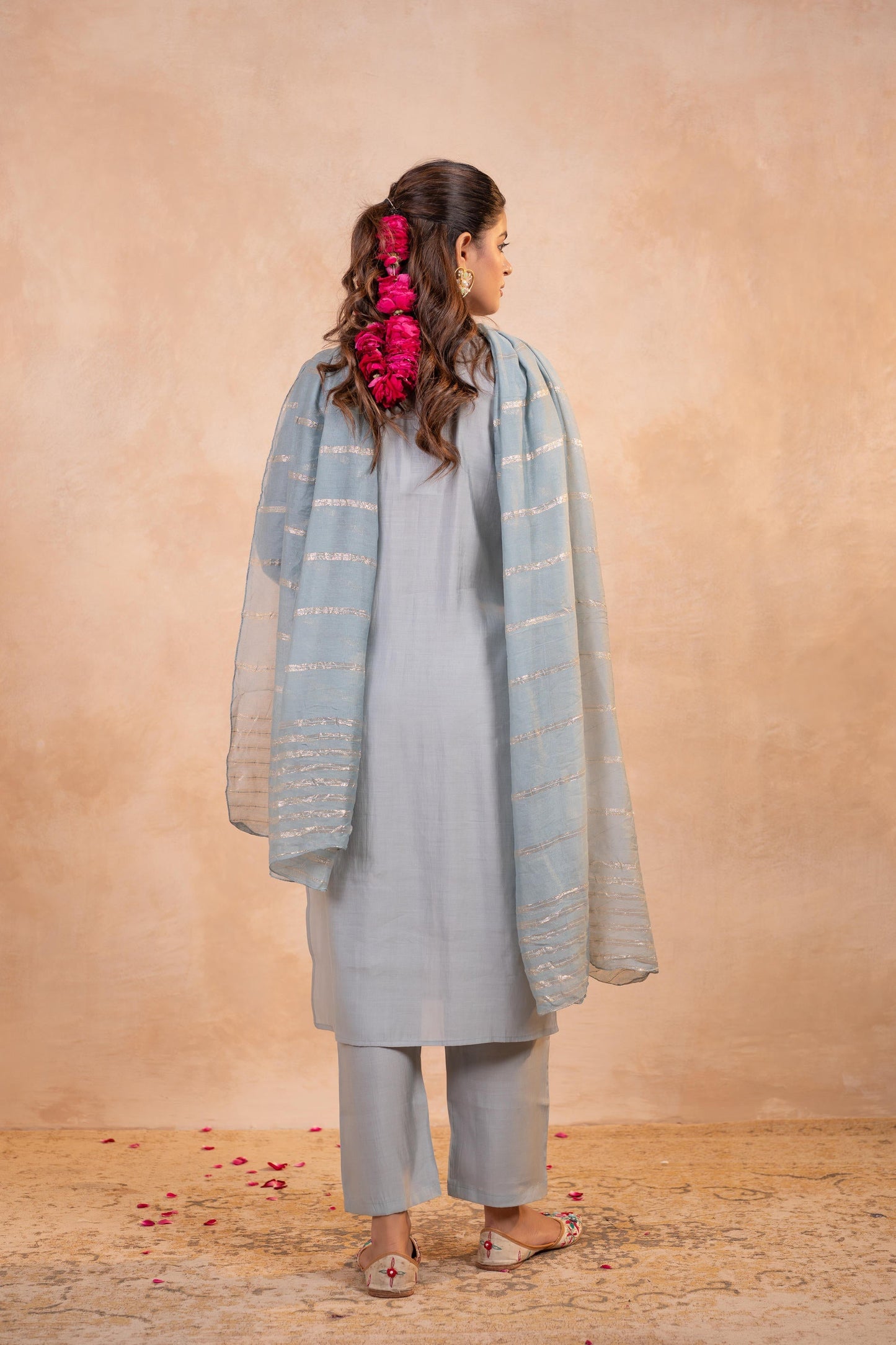 Juniper Grey Serenity Embroidered Suit Set