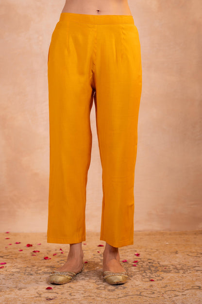 Juniper Mustard Serenity Embroidered Suit Set