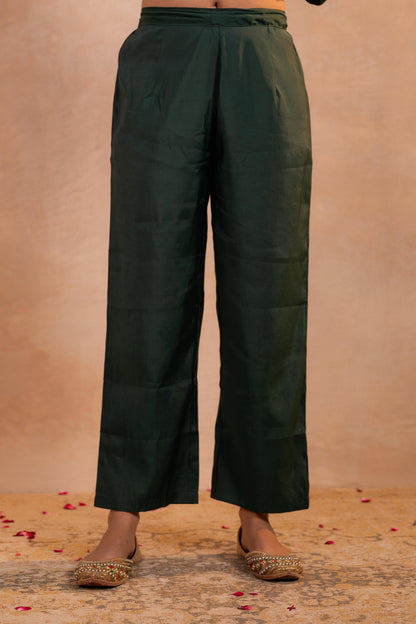Juniper Bottle Green Serenity Embroidered Suit Set