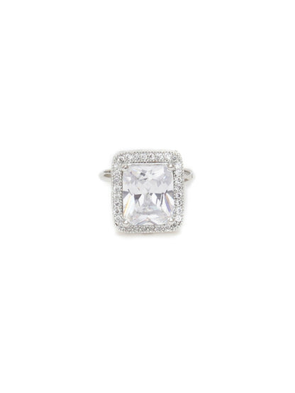 white stone ring (silver) - Ruby Raang