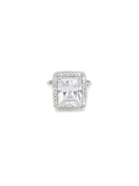 white stone ring (silver) - Ruby Raang