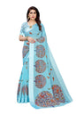Vamika Linen Satin Border Sky Blue Bollywood Style Saree