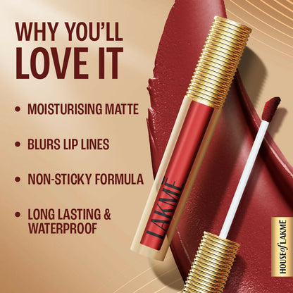 Lakme Ultimate Glam Matte Liquid Lipstick - Red Sangria