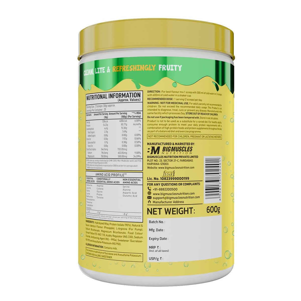 Big Muscles Nutrition Fizzy Whey & Shaker Combo