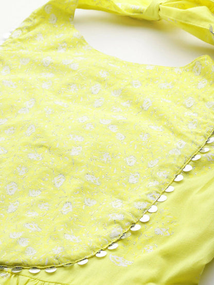 Ahalyaa Women's Traditional wear Dress - Yellow