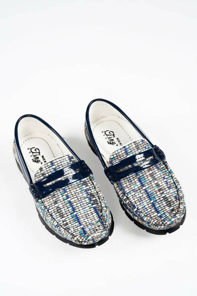 Tiny Bugs Boys Printed Slip Ons Loafers - Blue