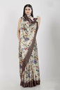 Aayaa Designer Printed Satin Saree - Multi Color