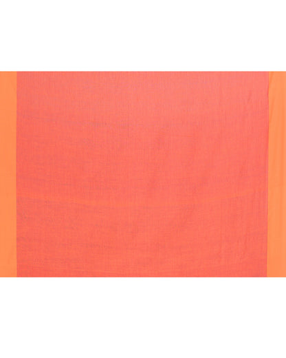 Piyari Fashion Orange Border Rani Pink Cotton Saree With Tassels