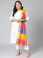 Janasya Women's Off-White Poly Silk Straight Festive Kurta Set