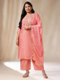 Janasya Pink Chanderi Embellished Set