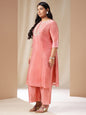 Janasya Pink Chanderi Embellished Set