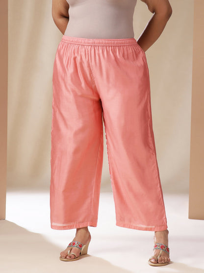 Janasya Pink Chanderi Embellished Set