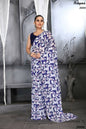 Aayaa Designer Printed Georgette Saree - Multi Color