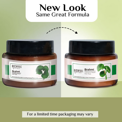 Richfeel Brahmi Hair Pack - Controls Hair Fall, Repairs Damage, Split Ends & Deeply Conditions